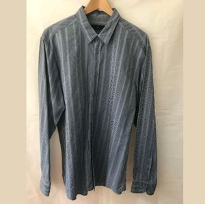 ERMENEGILDO ZEGNA City Fit Blue Cotton Shirt Sz L